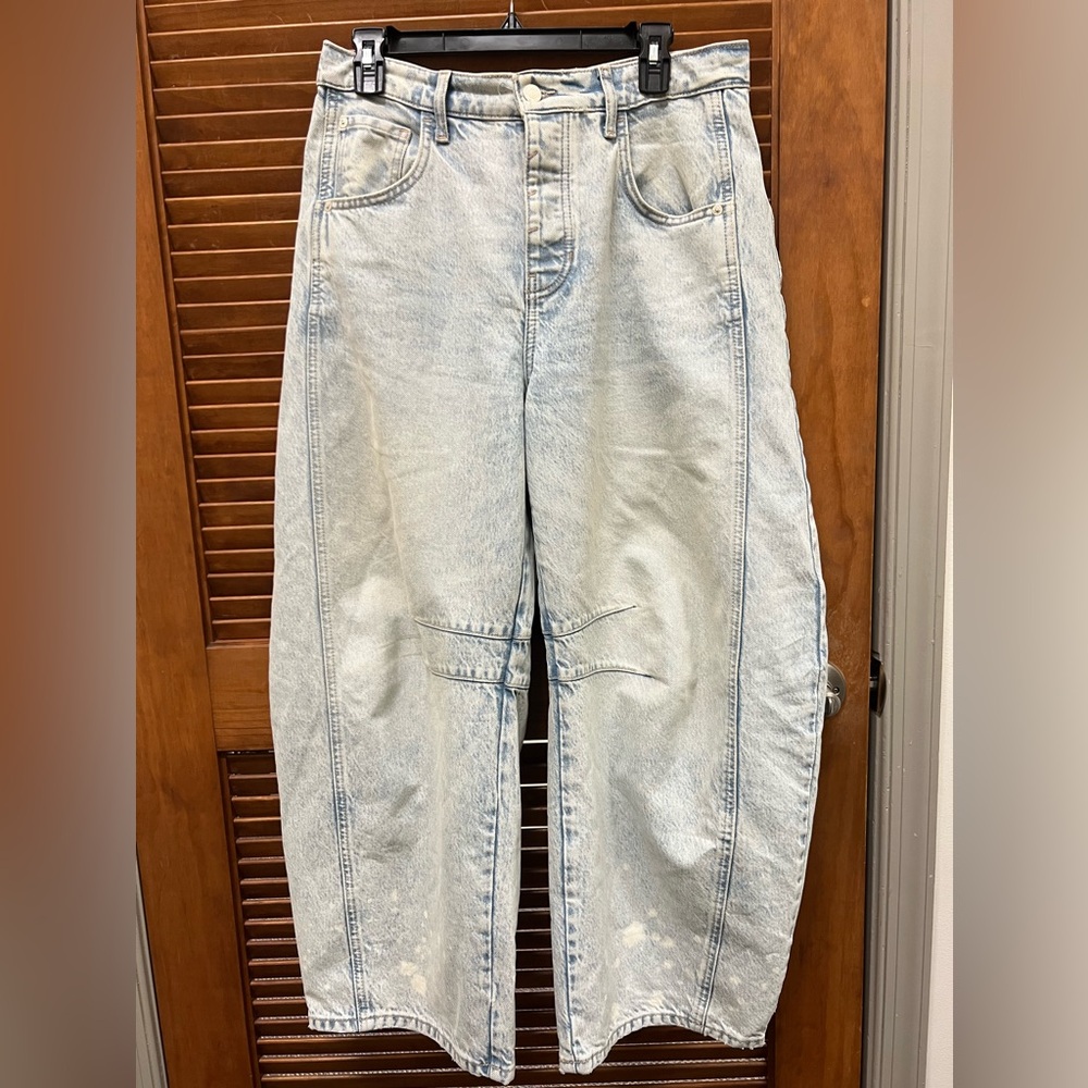 Free People We The Free Good Luck Mid-Rise Barrel Jeans